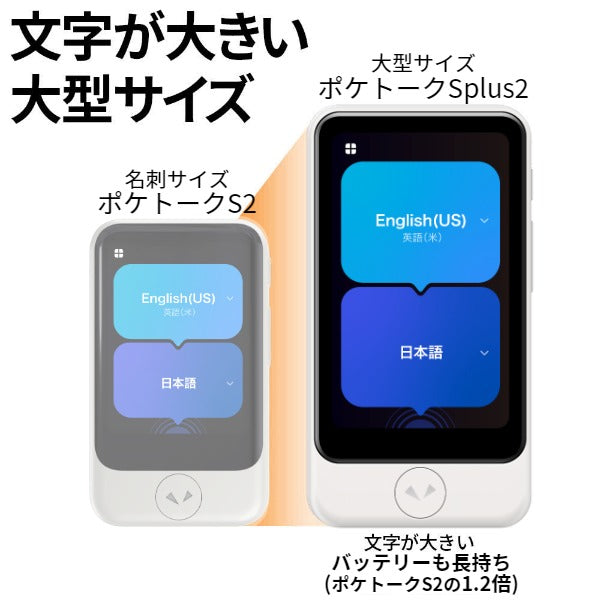 【公式限定特典付き】ポケトークS2 Plus グローバル通信2年 - SIM内蔵モデル(Sentio 1ヶ月完全無料ライセンスプレゼント)